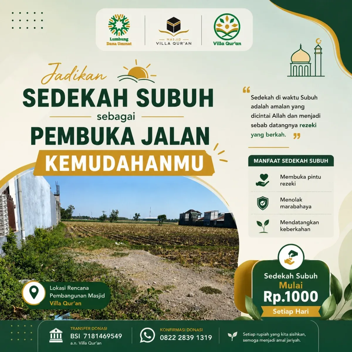 Jadikan Sedekah Subuh sebagai Pembuka Jalan Kemudahanmu