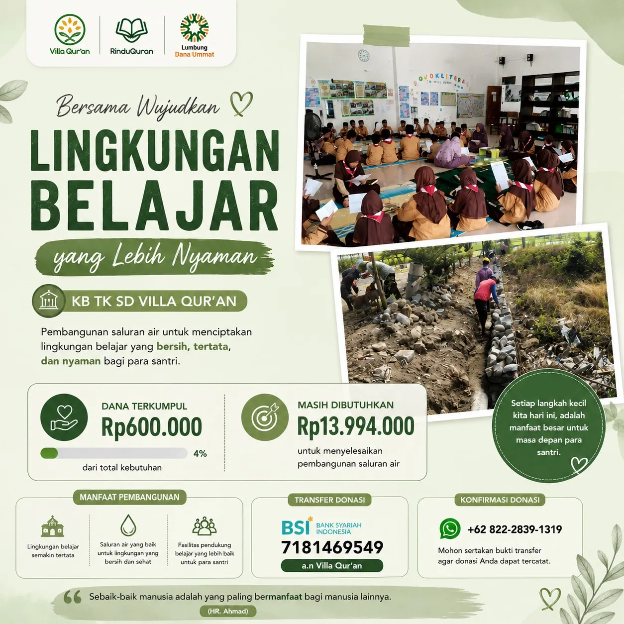 Mari Kita Hadirkan Lingkungan Belajar yang Lebih Nyaman Untuk Para Santri