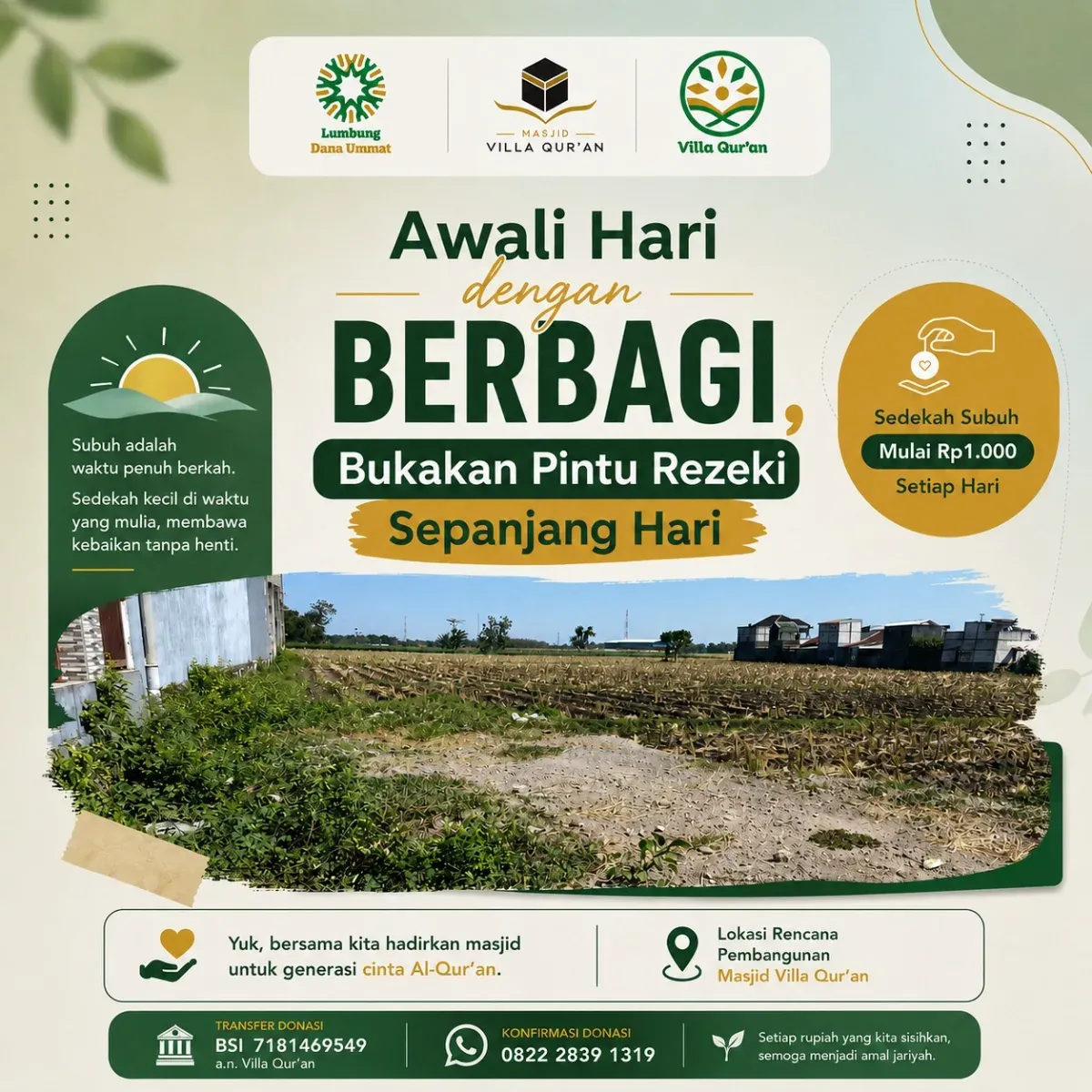 Awali Hari Dengan Berbagi, Bukakan Pintu Rezeki Sepanjang Hari